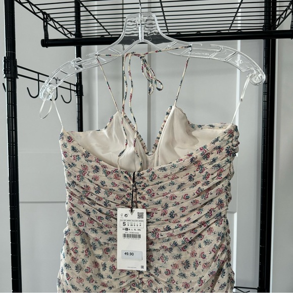 ZARA Floral Dress Halter NWTG Size S - Picture 3 of 5
